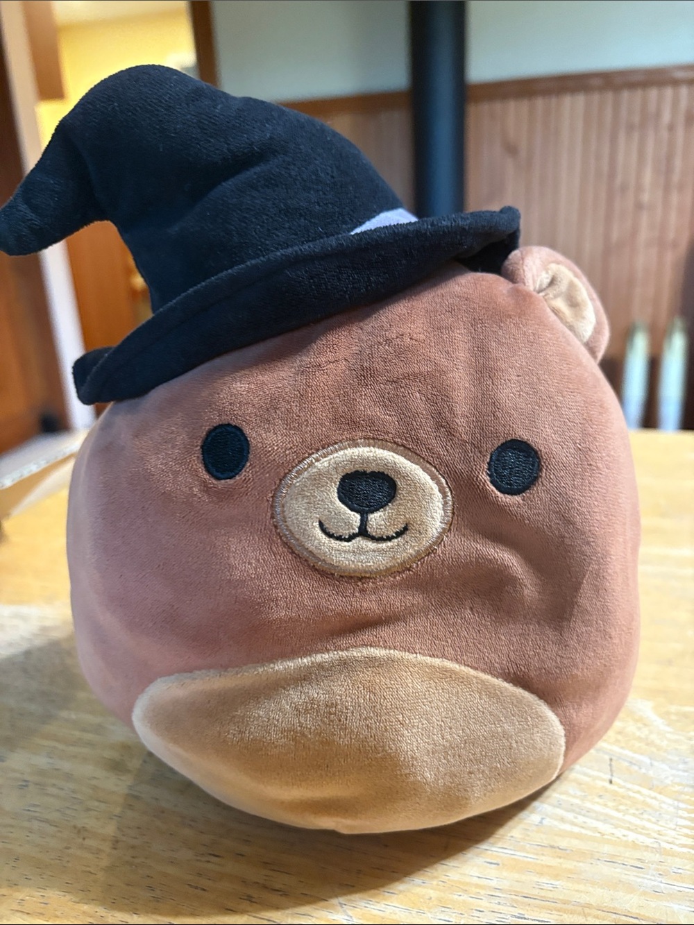 Squishmallows Walter Brown Bear Plush with Black Witch Hat